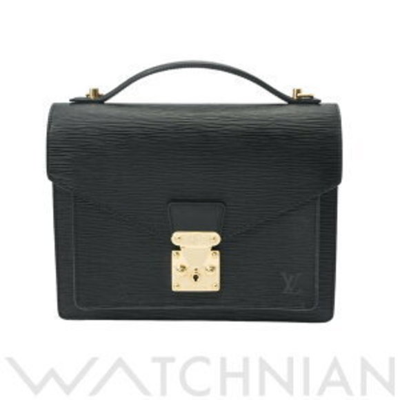Louis Vuitton Epi Monceau Noir Black Leather Handbag Bag - Picture 1 of 9